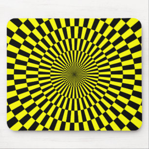 Op Art - Gelb und Schwarz Mousepad