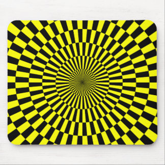 Op Art - Gelb und Schwarz Mousepad