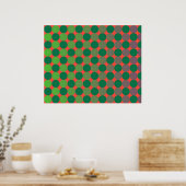 Op Art Gradient Circles Red and Green Poster (Küche)