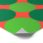 Op Art Gradient Circles Red and Green Poster (Ecke)