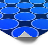 Op Art Gradient Polka Dots Blue Green White Poster (Ecke)