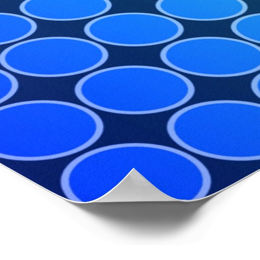 Op Art Gradient Polka Dots Blue Green White Poster (Ecke)