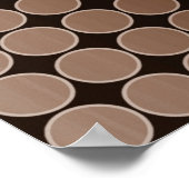 Op Art Gradient Polka Dots monochrome braun Poster (Ecke)