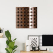Op Art Gradient Polka Dots monochrome braun Poster (Heimbüro)