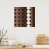 Op Art Gradient Polka Dots monochrome braun Poster (Küche)