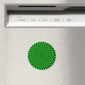 Op Art - Grün und Schwarz Magnet (In Situ (Geschirrspüler))
