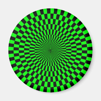 Op Art - Grün und Schwarz Magnet