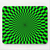 Op Art - Grün und Schwarz Mousepad (Vorne)