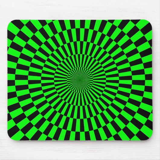 Op Art - Grün und Schwarz Mousepad (Vorne)