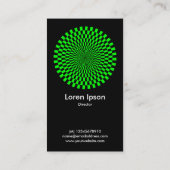 Op Art - Grün und Schwarz Visitenkarte (Rückseite)