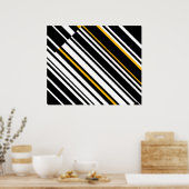 Op Art Homage an GF Diagonal Lines Vier Poster (Küche)