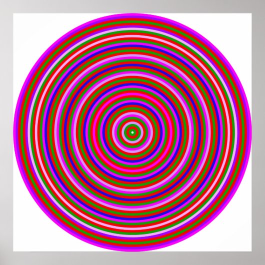 Op Art Homage to CT Multicolor Concentric Circles Poster (Vorne)
