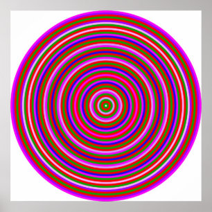 Op Art Hommage an CT mehrfarbige konzentrische Kre Poster