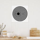 Op Art Horizontal Circles Black and White 01 Poster (Küche)