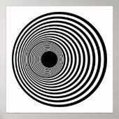 Op Art Horizontal Circles Black and White 01 Poster (Vorne)