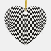 Op Art Karos Keramik Ornament (Vorne)