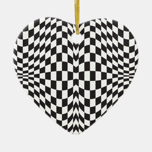 Op Art Karos Keramik Ornament (Vorne)