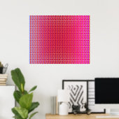 Op Art konfrontiert einander Red Fuchsia Violet Poster (Heimbüro)