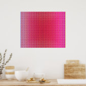 Op Art konfrontiert einander Red Fuchsia Violet Poster (Küche)