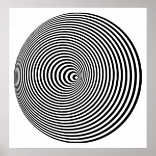 Op-art-Konzentrierte Kreise Poster