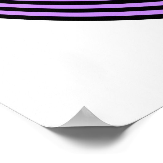 Op Art konzentrierte Kreise Violett über Schwarz Poster (Ecke)