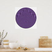 Op Art konzentrierte Kreise Violett über Schwarz Poster (Küche)