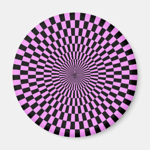 Op Art - Light Violet and Black Magnet