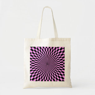 Op Art - Light Violet and Black Tragetasche