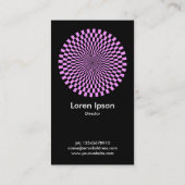 Op Art - Light Violet and Black Visitenkarte (Rückseite)