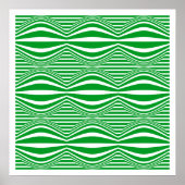 Op Art Lines and Spheres 01 - Grün und Weiß Poster (Vorne)
