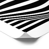 Op Art Lines and Spheres 01 - Schwarz/Weiß Poster (Ecke)