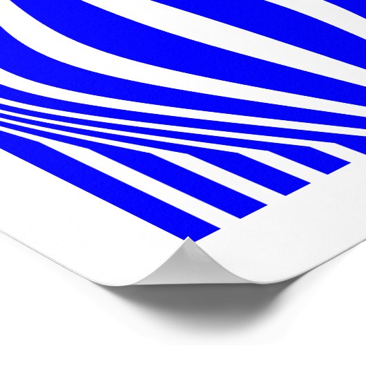 Op Art Lines and Spheres 02 - Blau und Weiß Poster (Ecke)