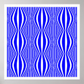 Op Art Lines and Spheres 02 - Blau und Weiß Poster (Vorne)