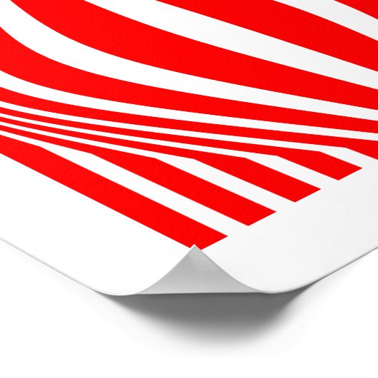 Op Art Lines and Spheres 02 - Rot und Weiß Poster (Ecke)
