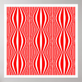 Op Art Lines and Spheres 02 - Rot und Weiß Poster (Vorne)