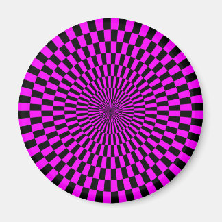 Op Art - Magenta und Black Magnet