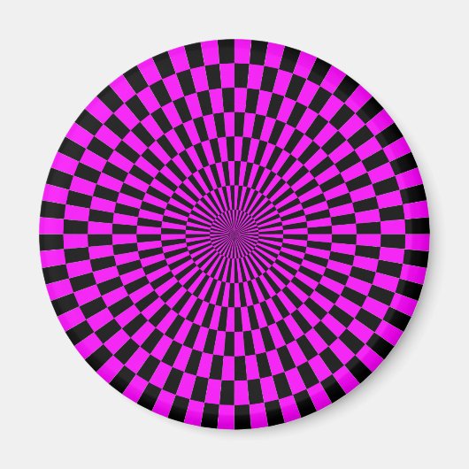 Op Art - Magenta und Black Magnet (Vorne)