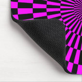Op Art - Magenta und Black Mousepad (Ecke)