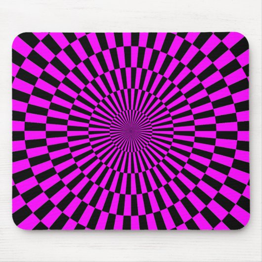 Op Art - Magenta und Black Mousepad (Vorne)