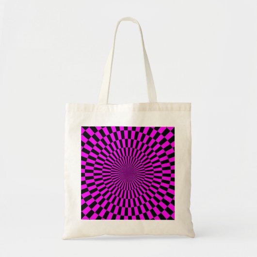 Op Art - Magenta und Black Tragetasche (Vorne)