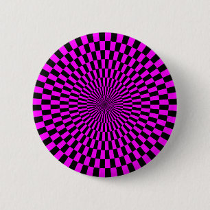 Op Art – Magenta und Schwarz Button