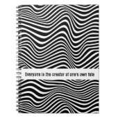 Op-Art Muster mit schwarz-weiß gewellten Linien Notizblock (Vorderseite)