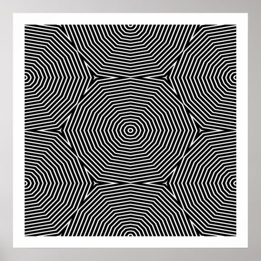 Op Art nur symmetrische Formen 04 Nahtlos Poster (Vorne)
