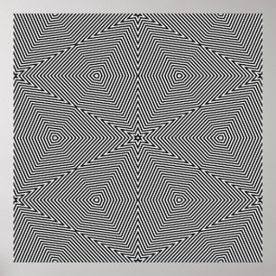 Op Art nur symmetrische Formen 06 Poster
