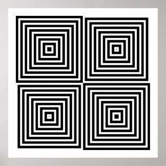 Op Art nur symmetrische Formen 08 Poster