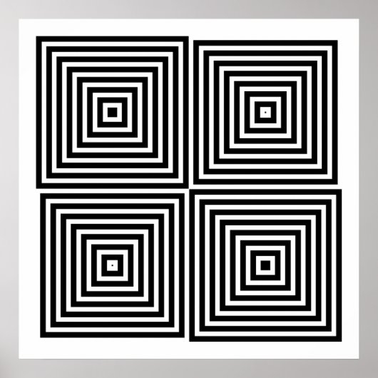 Op Art nur symmetrische Formen 08 Poster (Vorne)