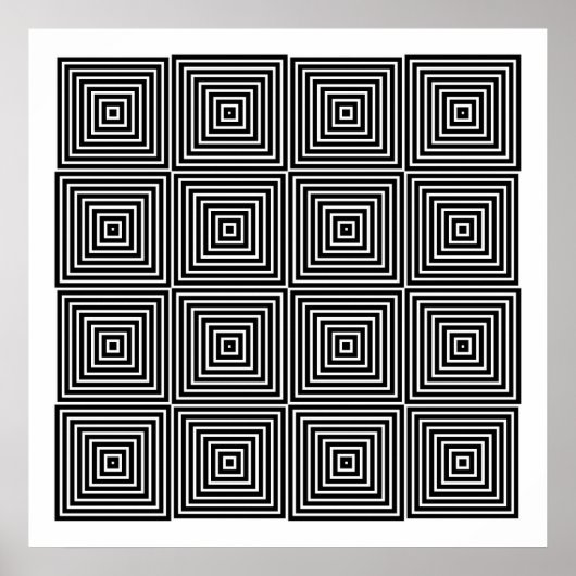 Op Art nur symmetrische Formen 10 Poster (Vorne)