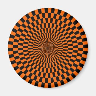 Op Art - Orange und Schwarz Magnet