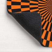 Op Art - Orange und Schwarz Mousepad (Ecke)