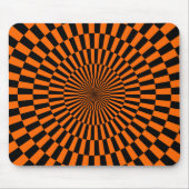 Op Art - Orange und Schwarz Mousepad (Vorne)